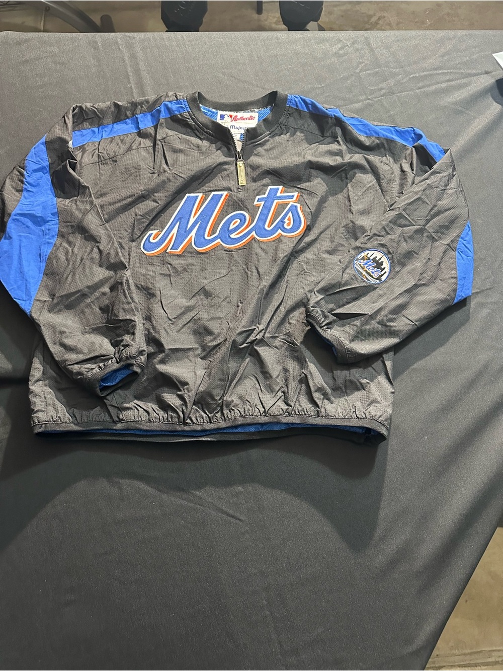 Mets men Pullover Windbreaker Jacket - Black/Blue
